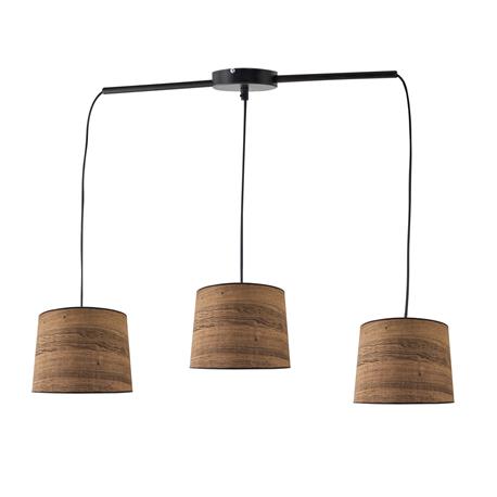 REGLETA 3 LUCES AITANA NEGRO C/P MADERA OSCURA D60 XTRELAMP