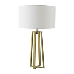 Lámpara de Mesa LEONOR Metal Oro Pantalla Blanca