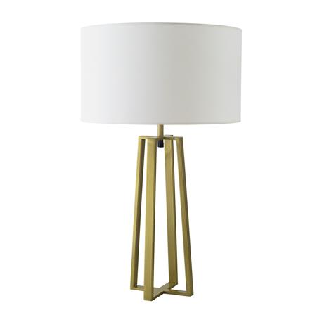 Lámpara de Mesa LEONOR Metal Oro Pantalla Blanca