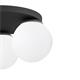 PLAFON ANABEL 3 LUCES NEGRO C/T OPAL BLANCA XTRELAMP