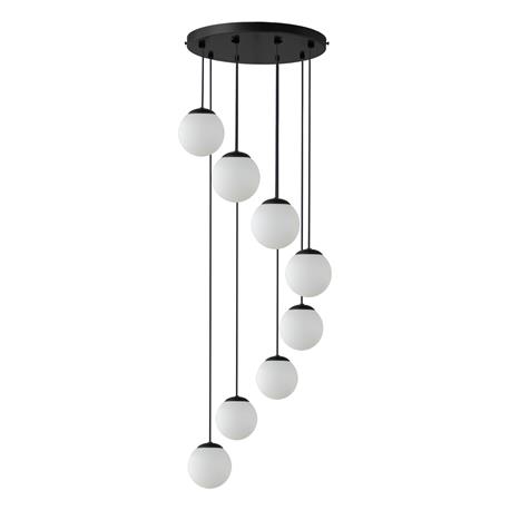 PLAFON ANABEL 8 LUCES SUSPENDIDA NEGRA