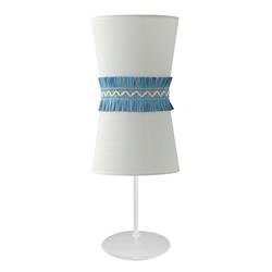 Lámpara de Mesa NAIARA Blanco Rafia Azul