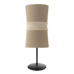 Lámpara de Mesa NAIARA Negro Yute Rafia Beige