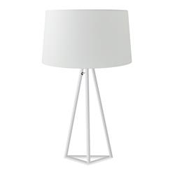 Lámpara de Mesa TRIANGLE Metal Blanco Pantalla Blanca