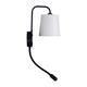 Aplique de Pared NOEMÍ Negro Lector LED C/P Blanca